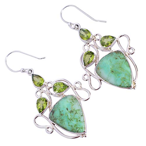 Boucles d'oreilles argent 925 chrysoprase et péridot pour illuminer vos tenues