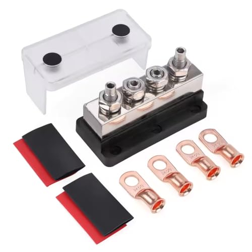 Barra colectora de cobre 600A 48V y bloque de distribución con 4 pernos de 3/8 1