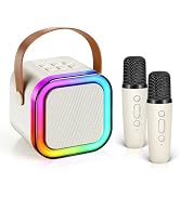 Máquina de Karaoke para niños perfke juguete para fiesta de cumpleaños con 2 micrófonos Azul | en línea