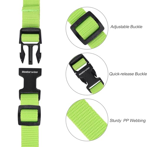 Image of Buckle Straps, Adjustable Nylon Straps, Green 4 Pack (4'x0.75 inch) | Packing Strap Nylon Travel Belt Nylon Backpack Accessory with Buckle Clips for Suitcases, Packing, Travel, Hiking