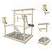 Bothyi Bird Playground Bird Play Stand Portable Sturdy Multifunctional Wooden Parrot Perch Playstand Bird Play Gym Playpen for Macaw