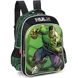 Mochila Escolar Hulk De Costas 2 Ziperes + Mascara - Luxcel