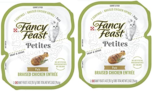 Fancy Feast Petites Wet Cat Food Variety Pack (24 Servings/12 Pack/6 Flavors) Salmon, Chicken, Whitefish, Tuna, Salmon, Grilled Chicken With Rice With Larasbundle Sticker #TOP4