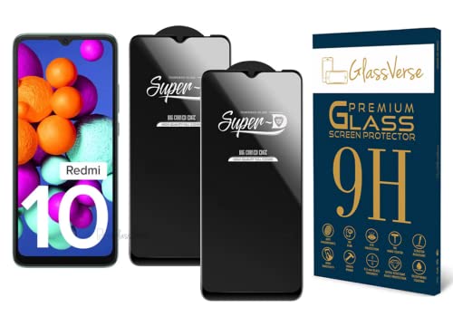 Image of GlassVerse 9H Gorilla Tempered Glass for Redmi 10 4G | HD Clarity Screen Protector, Ultra Strong 9H Protection, Edge to Edge, Case Friendly, Hassle-less Installation Kit Included. (Pack of 2)