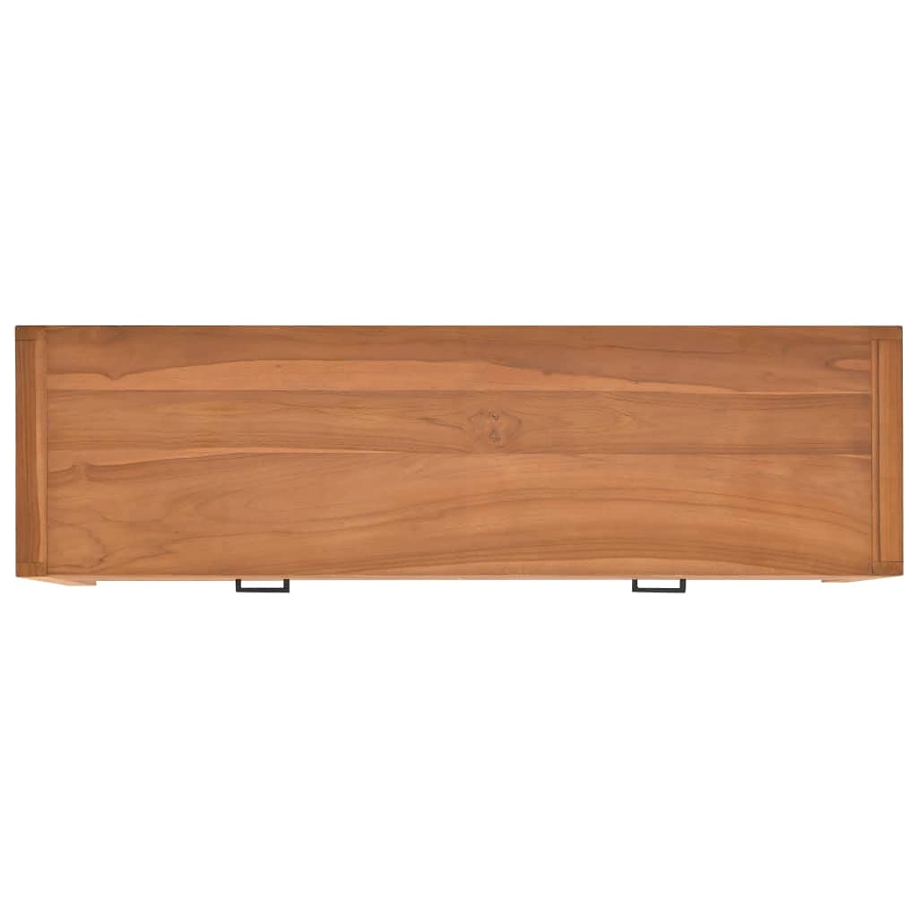 Szafka pod telewizor, centrum rozrywki, stojak na media telewizyjne, szafka pod telewizor, 120 x 40 x 45 cm, lite drewno tekowe, nadaje się do salonu, sypialni