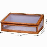dobar® Frühbeetaufsatz aus Holz für Hochbeet Kubus 2.0 - Frühbeetkasten für Garten - 76 x 56 x 20 cm - Braun – Ansicht 3