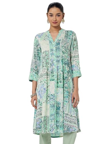 Image of BIBA Women Viscose Straight Fit Kurti