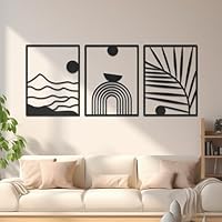 TECKZOON Juego de 3 piezas de decoración de pared de metal,