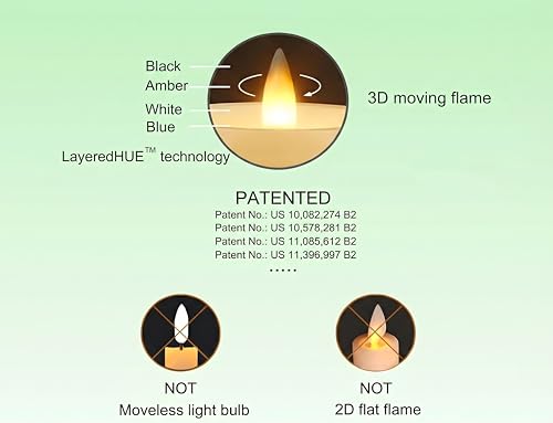 Image of Flameless Pillar Candles Flickering with Remote Timer, Battery Operated LED Candles Up to 400 Hours, 3d Moving Flame Real Wax Candles, D4 x H6, Remote Included (Ivory with Art Water, 4inx6in)