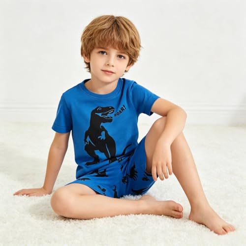 Image of KikizYe Boys Short Sleeve Pajamas Kids Summer Pjs Children Pajamas