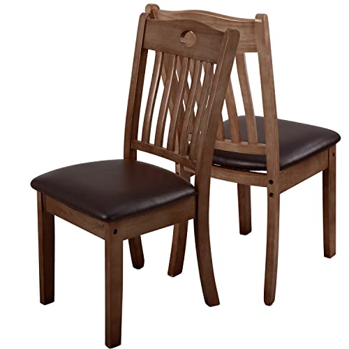 Image of YISUN Chair Seat Covers Set of 6, Pu Leather Waterproof Dining Room Chair Covers, Stretch Chair Cover for Dining Room Chair Protector Slipcover for Kitchen, Hotel (Pu Coffee, 6)