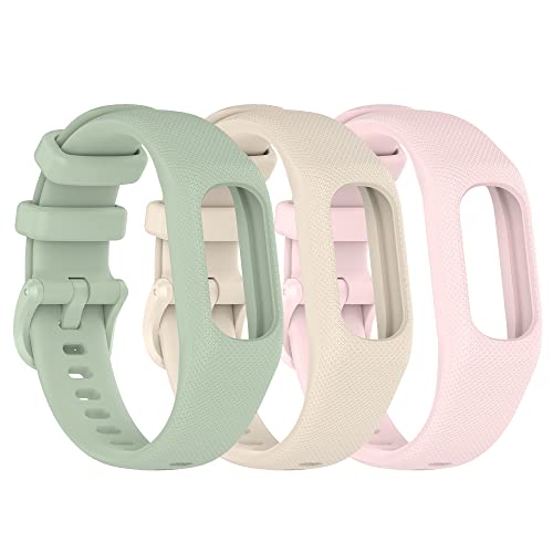 Image of 3PCS Soft Silicone Bands Compatible with Garmin Vivosmart 5 Straps Replacement Wristbands Bracelet Band Case Cover for Women Men, Small /Large Size