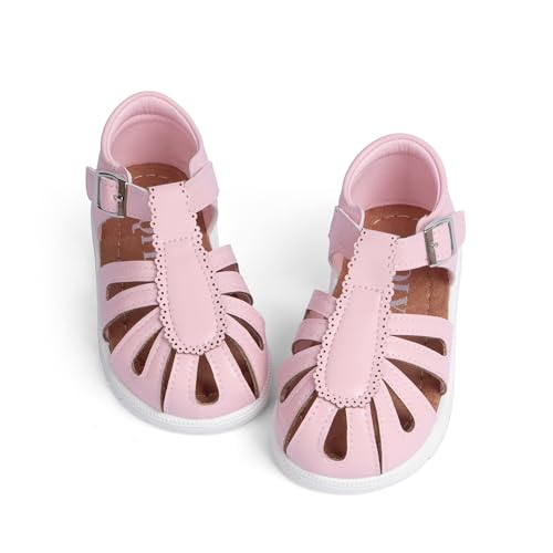 Image of QIY Toddler Girl Sandals Little Kids Summer Dress Shoes Open Toe Flats Princess Sandals for School Beach Party