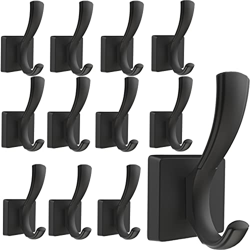 TOFIIGREM Black Coat Hooks for Wall Hanging, Bath Robe Hook