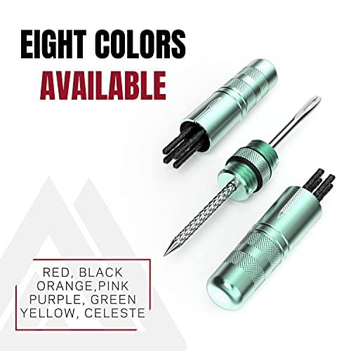 Image of KOM Cycling Tubeless Tire Repair Kit for Bikes - 8 Colors! Fixes Mountain Bike and Road Bicycle Tire Punctures - Includes Tire Repair Fork and Reamer, 8 Bacon Strips. Tubeless Bike Tire Repair Kit