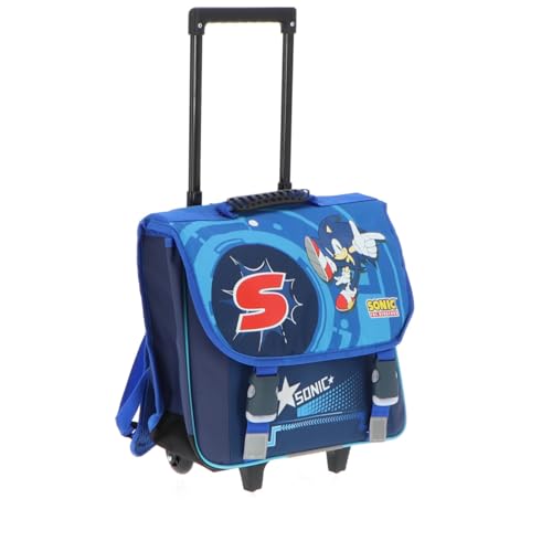 la plume dorée Grand cartable à roulettes sonic 41cm primaire