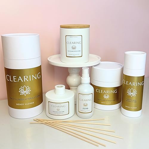 Image of Clearing Scented Reed Diffuser Phthalate-Free 6.5 oz | Calming Lavender, Jasmine & Palo Santo | Stillness After a Storm | Space-Cleansing Home Fragrance