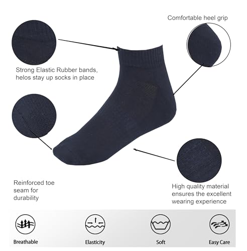 Image of Women Cotton Ankle Socks Soft Comfortable Durable Breathable Reinforced Double Layer Cushioned
