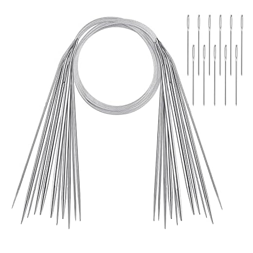 Circular Knitting Needles Set, Stainless Steel Round Knitting Needles 32 Inch, 11 Pack Sizes 1.5-5mm Beginners Metal Knitting Needles with Magic Loop for Sweaters, Socks, Blanket and Scarves