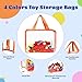 JieJieko 4 Pcs Toy Storage Bags, Clear PVC Toy Organizer with Zipper, Waterproof Travel Bags with Labels for Building Blocks, Puzzle, Kids Books (multicolor2)