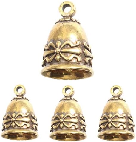 4 Pcs Small Bells Vintage Brass Hanging Bells for Home Decorations Crafts Ornaments Pendants for Keychain Christmas