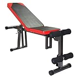 WHJ@ Kraftstation Multifunktion mit Beincurler klappbar – Universale Hantelbank Schwarz für Langhantel,8-Fach einstellbar, Importierter Schaum mit hoher Dichte