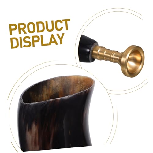 Corne Viking noire de bœuf accessoire portable pour spectacles - 3