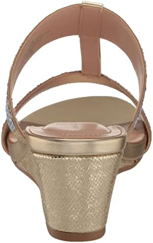 Bandolino Women's IHAVETO2 Wedge Sandal, Gold 710, 7 | Image 2