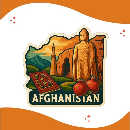 Image of Zesta Wooden Fridge Magnets Set | Refrigerator Decor Magnets for Kitchen | India Souvenir Fridge Magnet Collection | Wooden Magnet for Fridge Door Decoration (Afghanistan)