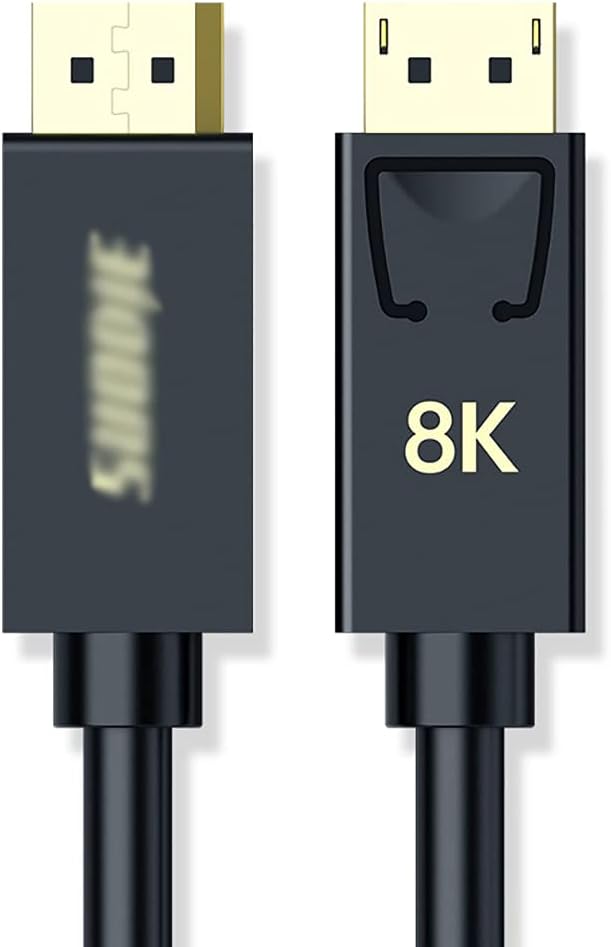 ASFD Monitor Cable 8K Display Port Cord [8K@60Hz, 4K@144Hz, 2K@165Hz] DP 1.4 Male to Male Cable for Monitor, Laptop and More Cable (Length : 0.5M)