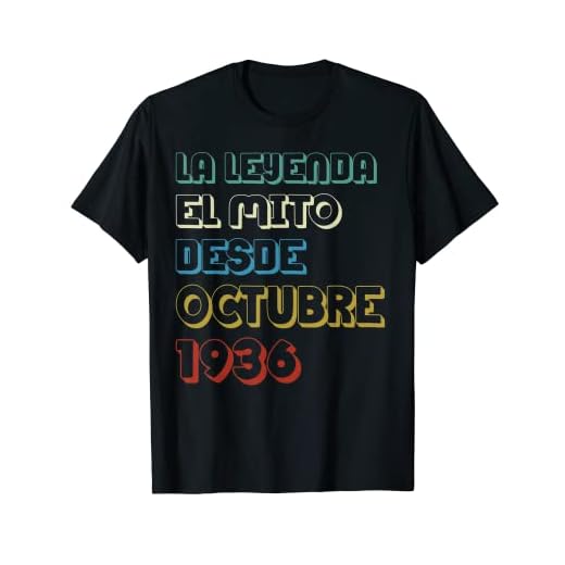 86 Años Cumpleaños Octubre 1936 Hombre Mujer Octubre Camiseta