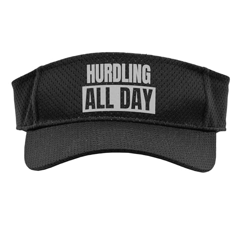 All Day Hurdle Run Funny Hür Sport Sun Visor, Adult, One Size, Black