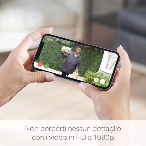 Ring Videocitofono cablato (Video Doorbell Wired) + Videocamera interna (Indoor Cam 2a gen.) di Amazon | Videocitofono + Telecamera wifi HD per animali domestici | Ring Protect 30 gg di prova gratuita - Immagine 2