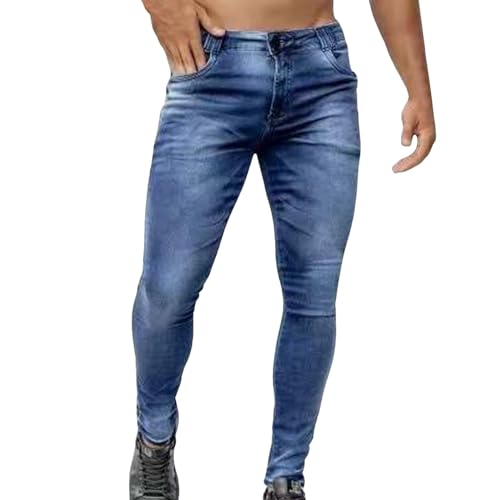 Pantalon en jean stretch pour homme à coupe ajustée confortable
