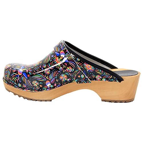 Image of Bjork Maja Wood Open Back Leather Clogs
