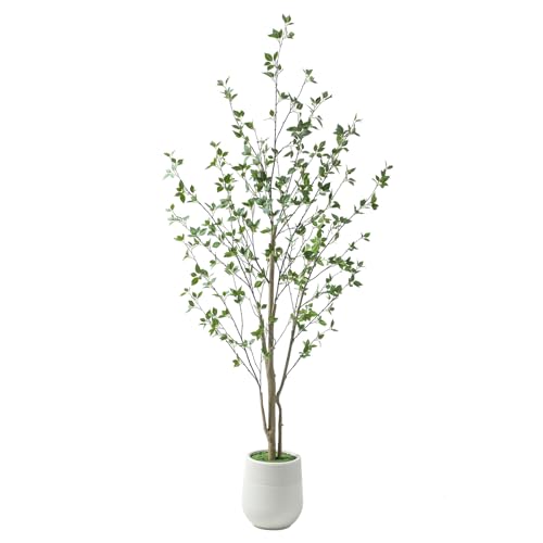 Bellacat 7ft Minimalist Artificial Citrus Tree with Large Exquisite Planter, 84in Faux Citrus Tree...
