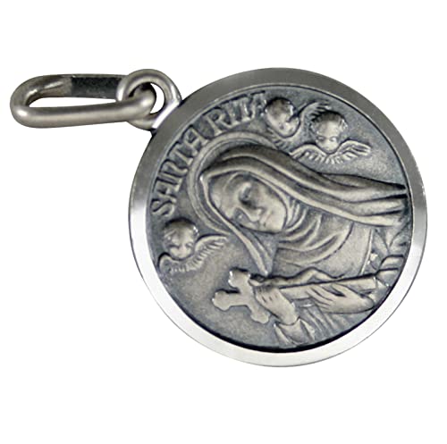 Pendentif Rita de Cascia argent 925 cadeau idéal pour baptême et communion