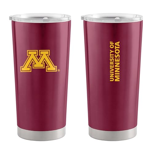 Image of Logo Brands 20 oz Powder Coat Tumbler- Insulated Tumbler with Lid for Water, Iced Tea or Coffee, Smoothie and More