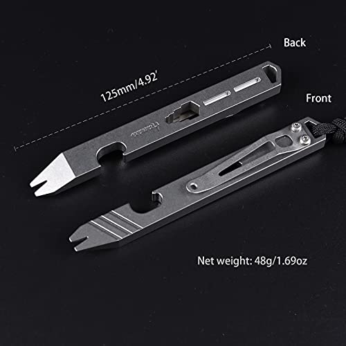 Hamans Titanium Pry Bar Edc Multi Tool With Bottle Opener Wrench Screwdriver Clip Function #TOP1