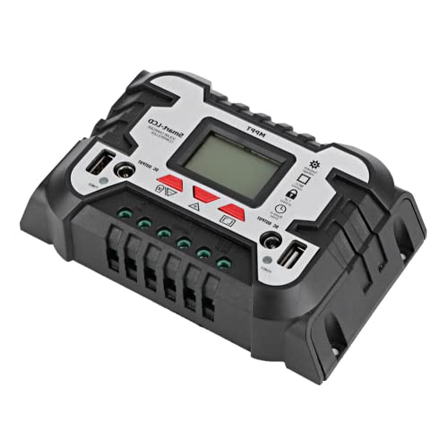 Controlador de carga solar, display LCD controlador de carga do painel solar de correção automática