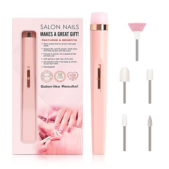SPARSHMART Electric Nail Set Manicure Set 5 in 1 Electric Manicure Machine Nail Drill Mill for Manicure Grooming Kit Polisher Remover Gel Polish Clean Smooth Care Handle Tool