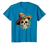 Fleurs Sugar Skull Cinco De Mayo Mexicain Dia de Los Muertos T-Shirt