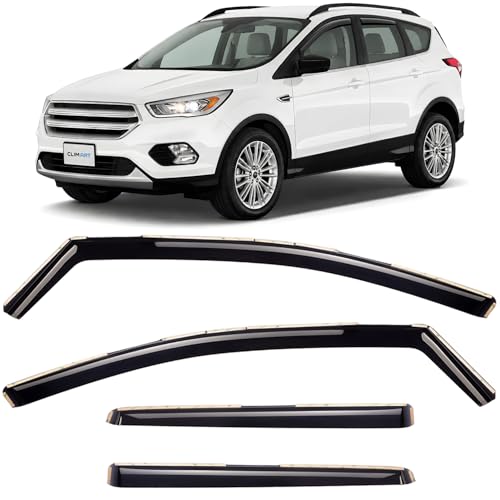 Image of CLIM ART in-Channel Incredibly Durable Rain Guards for Ford Escape 2013-2019, Original Window Deflectors, Vent Window Visors, Vent Deflector, 4 pcs. - 613534