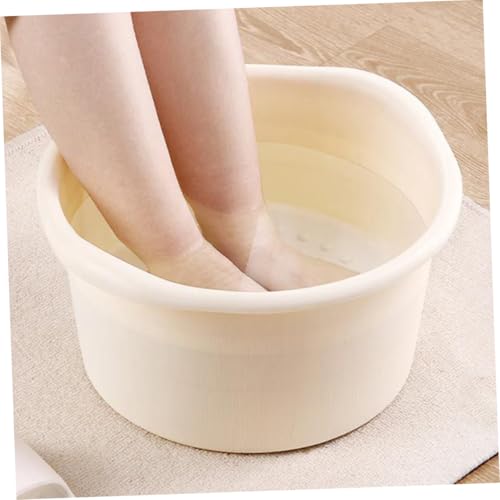 Balde para spa de pies de plástico resistente beige miniatura 5