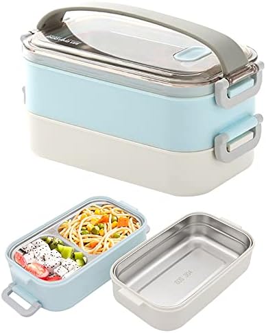 Belegao Bento Lunch Box for Adults Kids 2-layer Food Containers Compartment Reusable Leak Proof Lunchbox Food Container Freezer Dishwasher for Adults Work Children School (BPA Free)
