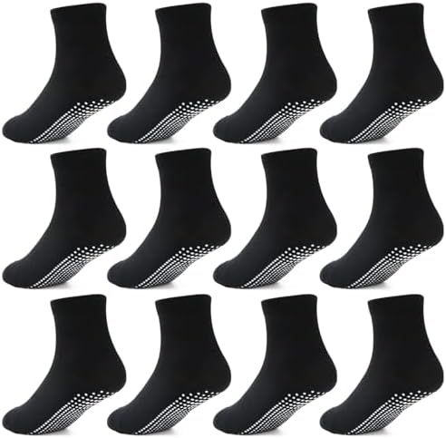 HYCLES Stoppersocken Kinder - 12 Paar ABS Socken Kinder Baby Jungen Kleinkind Rutschfeste Socken für 0-12 Monate Antirutsch Socken Mädchen