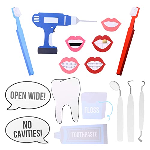 LUOEM Dentist Doctor Photo Booth Props Nurse Selfie Props Photobooth Kits Dress Up Decoration Party Funny Accessories 16pcs
