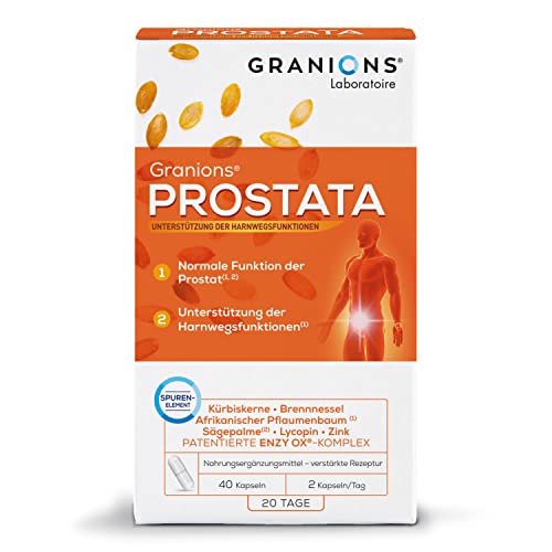 Prostata | Männlicher Harnkomfort | Coenzym Q10, Vitamine E, B6, Zink | 40 Kapseln | Granions Cover