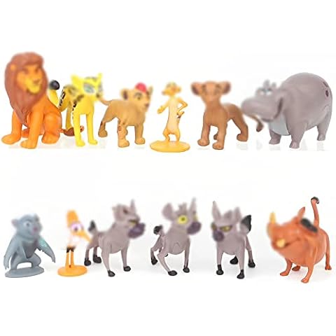 12 PCS Lion Figure Anime Action Figures Cupcake Topper Lion Action Figures Cake Toppers Mini Lion Figure for Kids Birthday Baby Shower Party Decoration Cover