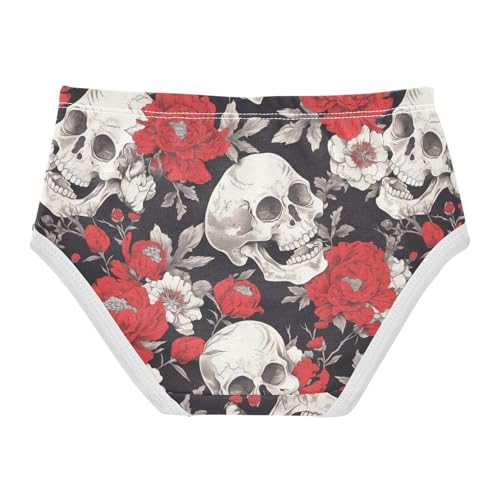 Wusikd Flowers Skulls Girls' Underwear Cotton Girls Briefs Soft Toddler Underwear 2T2
